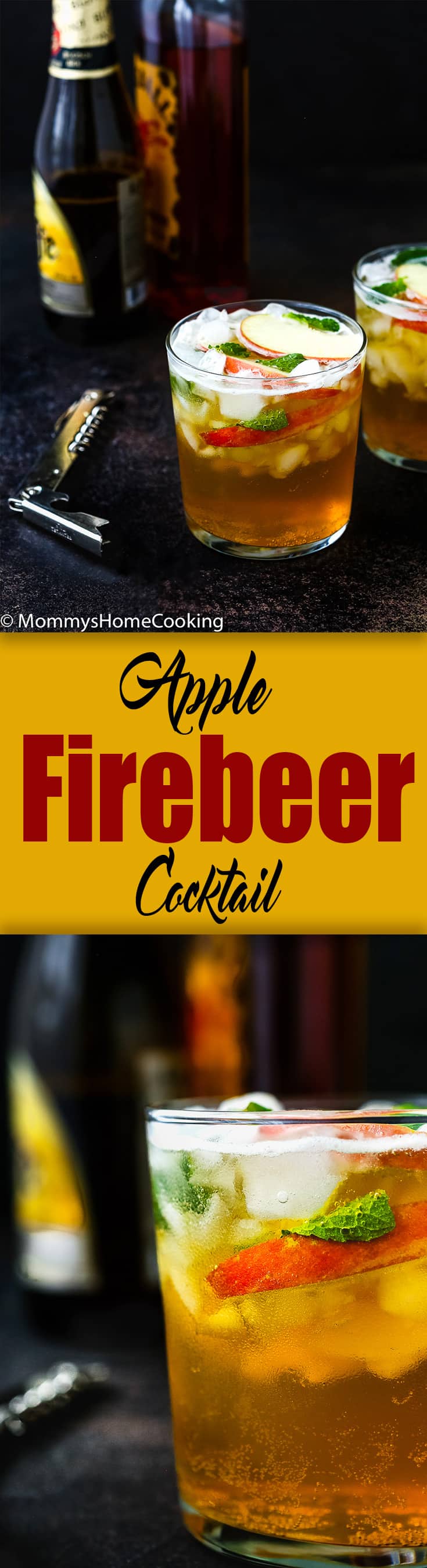 This effervescent​ Apple Firebeer Cocktail has a variety of flavors that will get party started. It’s a deliciously easy cocktail that can be stirred up in seconds, with only 3 ingredients. https://mommyshomecooking.com