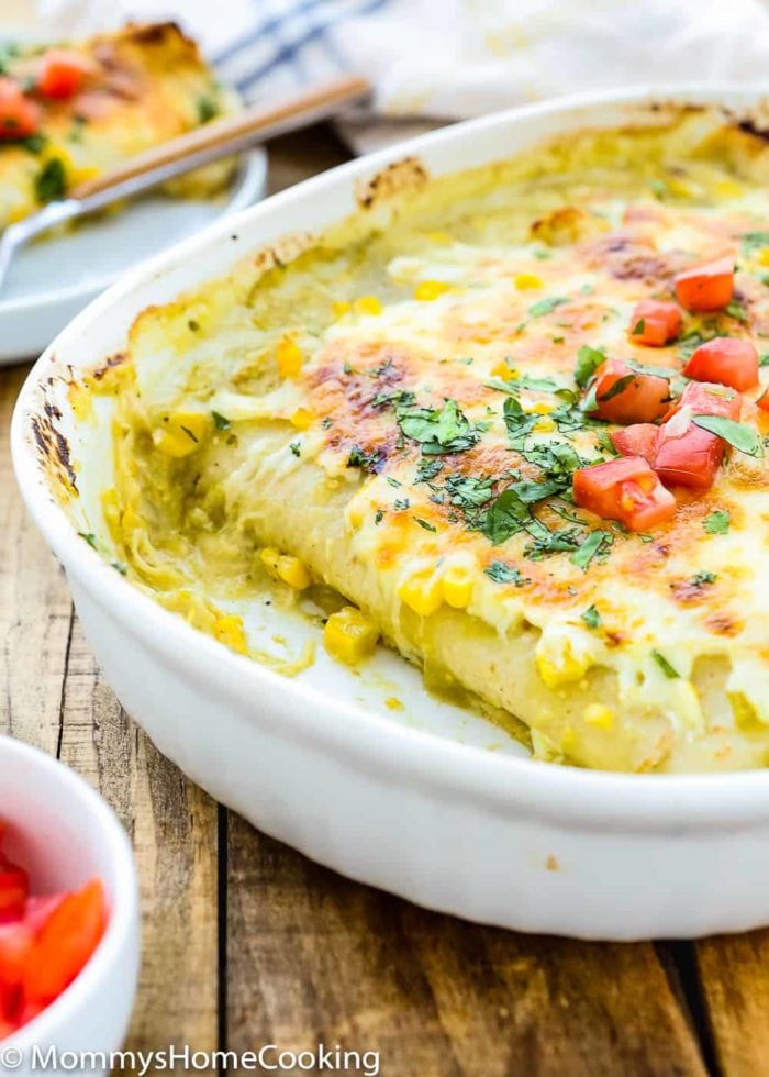 Chicken And Corn Enchiladas With Creamy Green Sauce 7 700x980