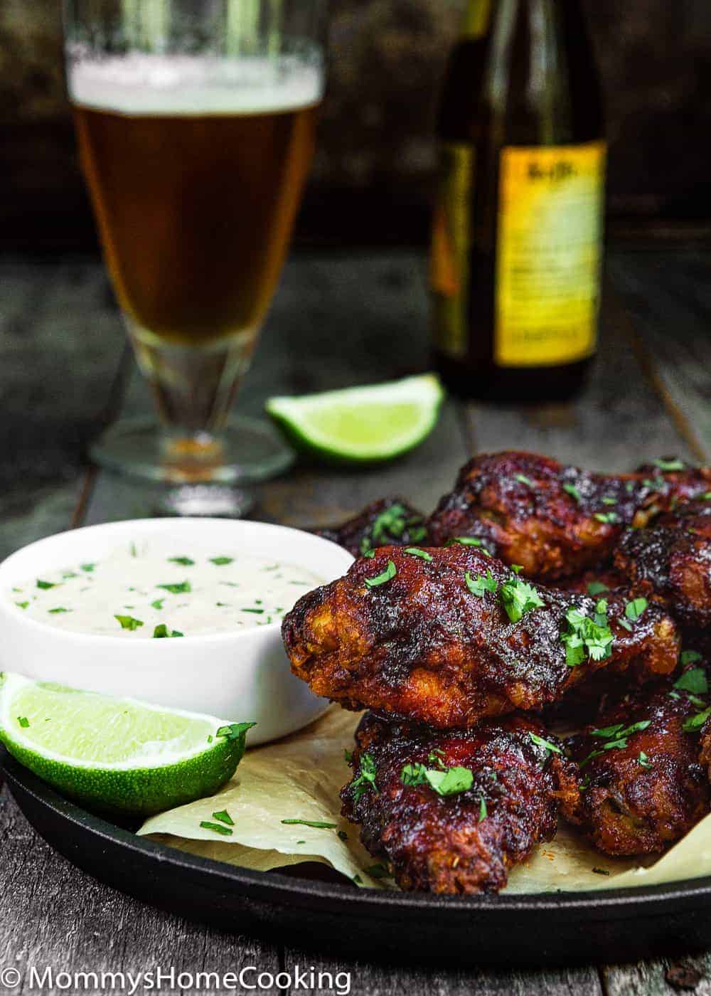 crispy chipotle chicken wings in a plate