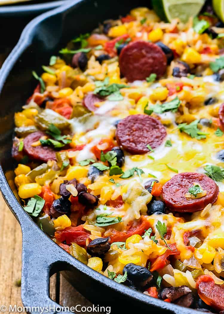 This Chorizo Burrito Skillet is incredibly easy to pull off and tastes extraordinary! A family-pleasing meal that is ready in 30 minutes. https://mommyshomecooking.com