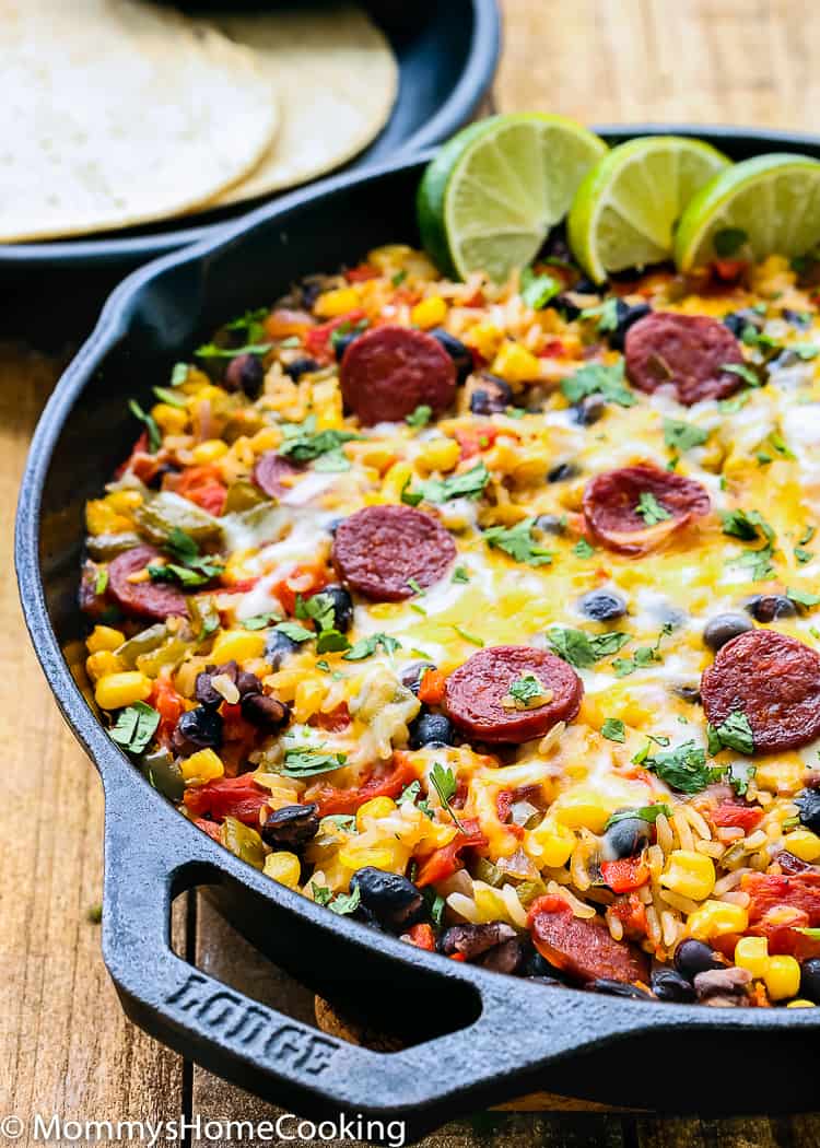 This Chorizo Burrito Skillet is incredibly easy to pull off and tastes extraordinary! A family-pleasing meal that is ready in 30 minutes. https://mommyshomecooking.com