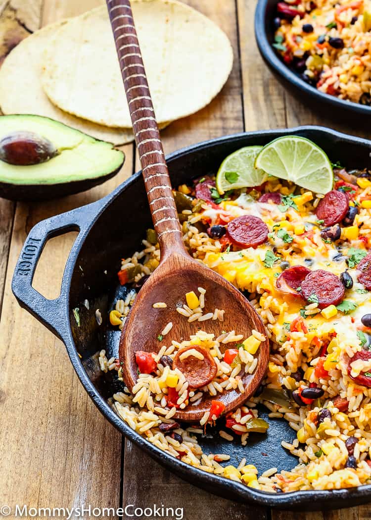 This Chorizo Burrito Skillet is incredibly easy to pull off and tastes extraordinary! A family-pleasing meal that is ready in 30 minutes. https://mommyshomecooking.com