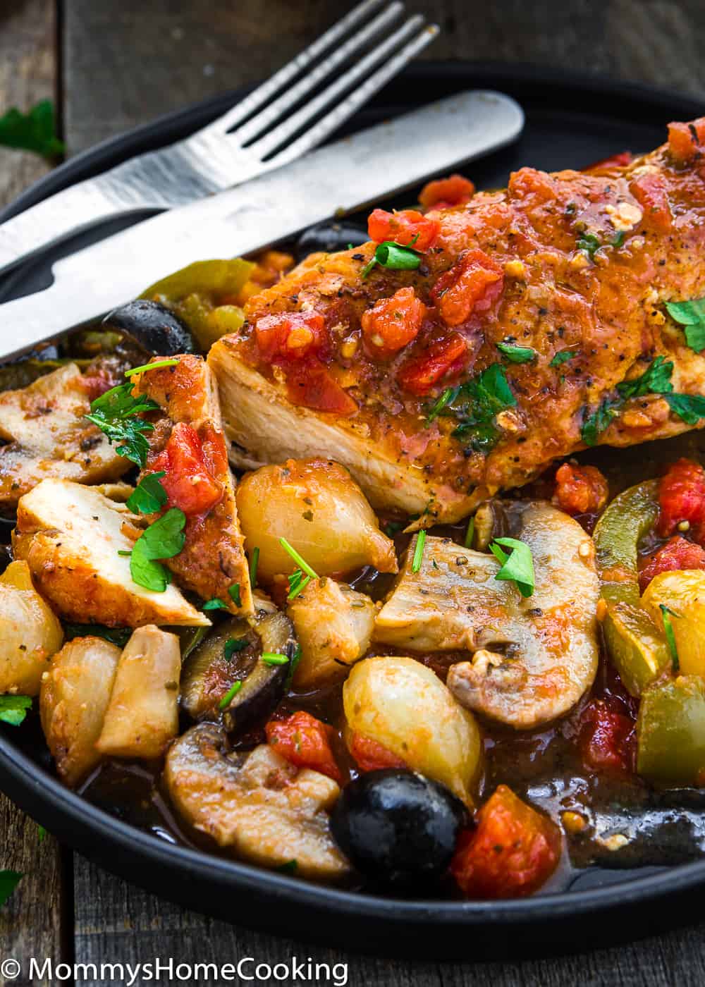 Easy Chicken Breast Cacciatore  with vegetables
