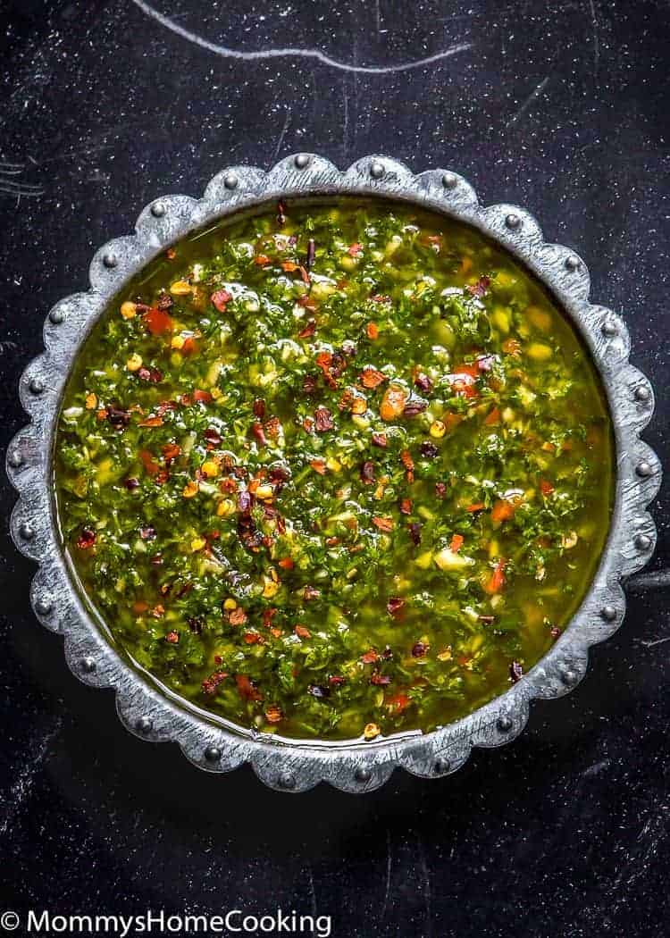 Easy Chimichurri Sauce and Marinade in a plate