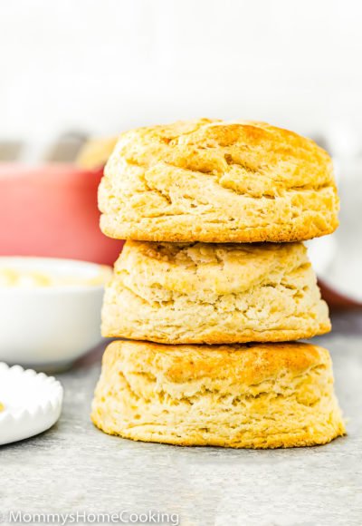 Easy Eggless Flaky Biscuits stack.