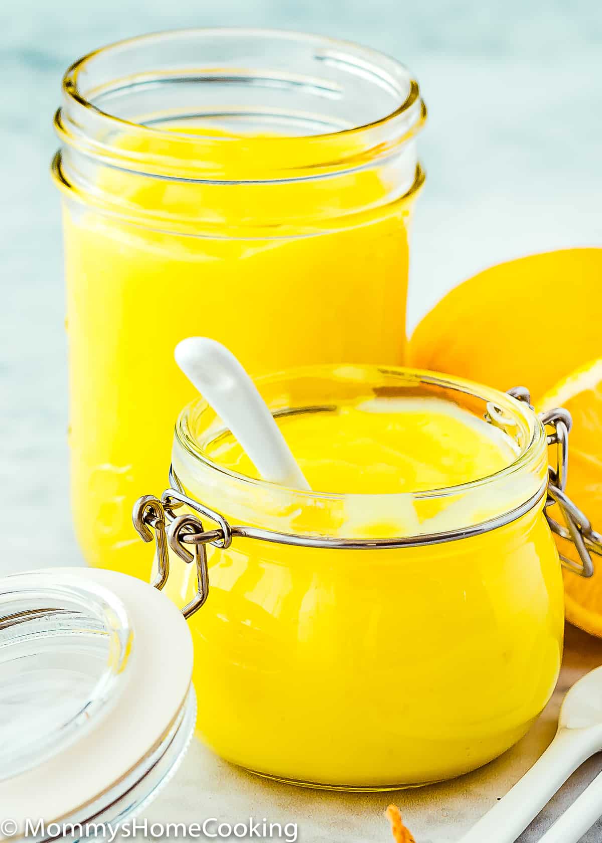 Easy Eggless Lemon Curd in a jar
