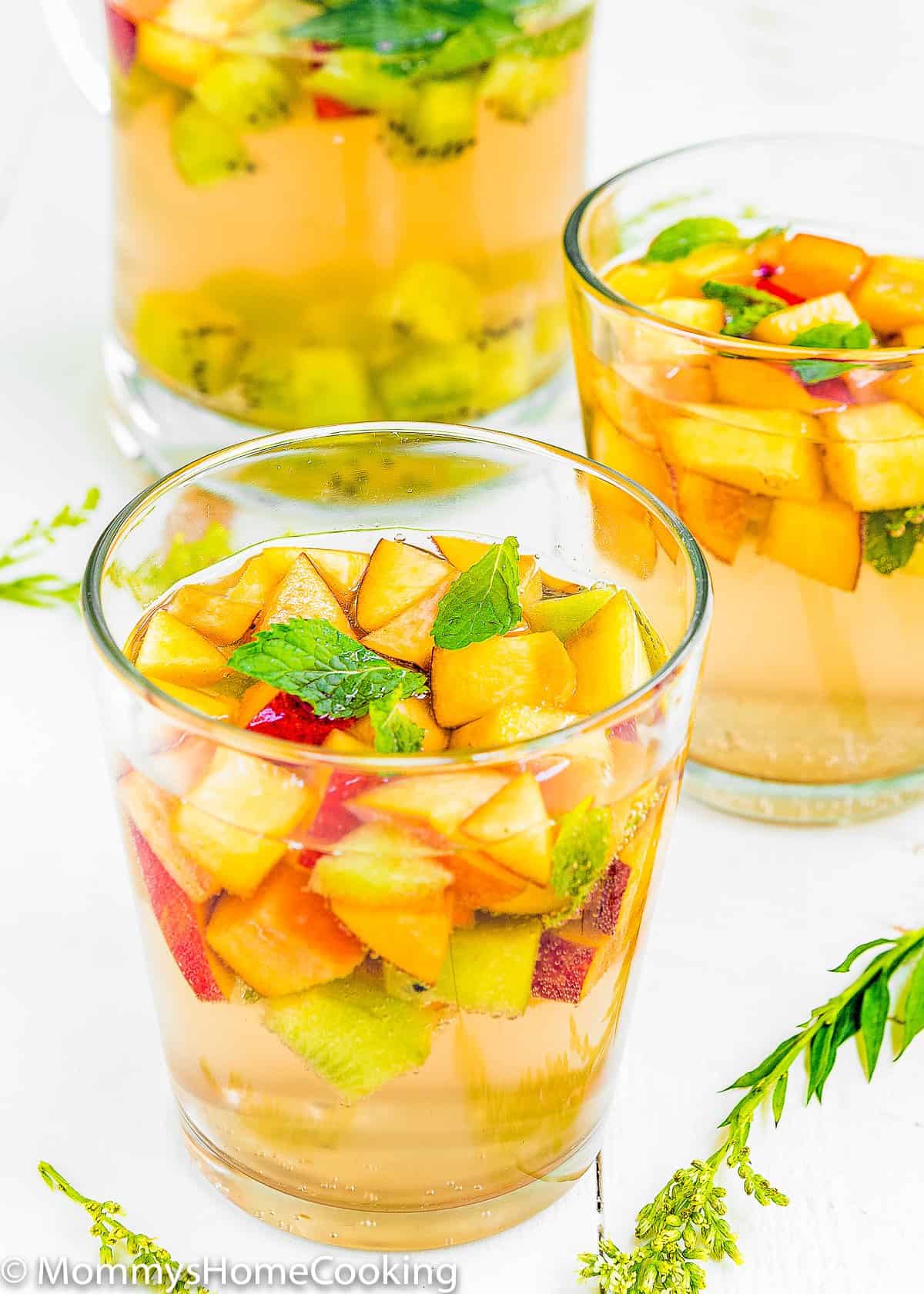 two cups of Fruity White Sangria