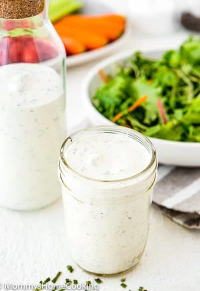 Homemade Eggless Ranch Dressing/Sauce in a jar