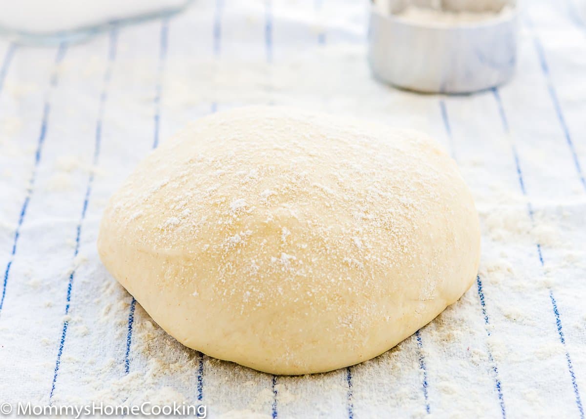super easy pizza dough sprinkled with flour