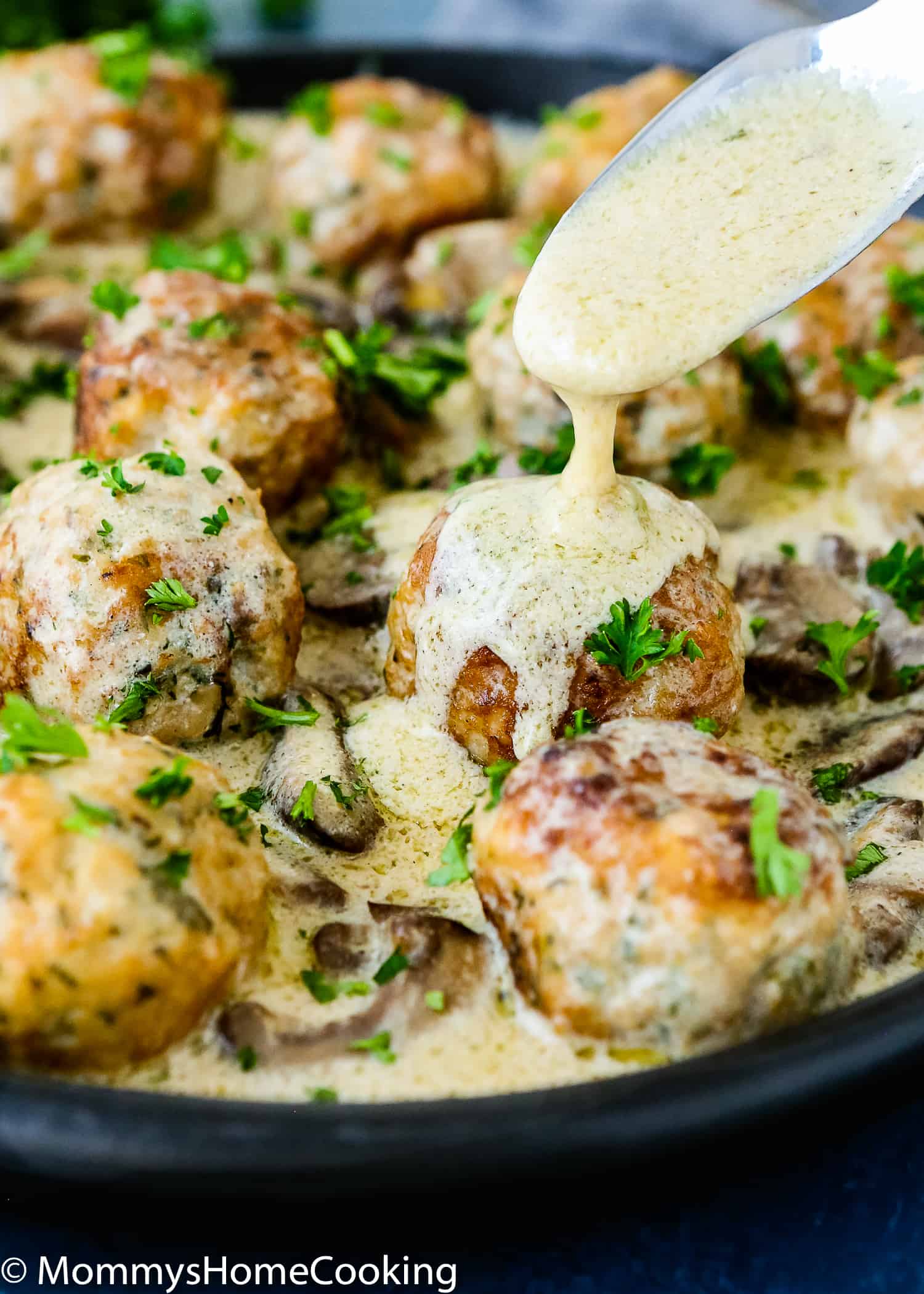 These Easy Instant Pot Stroganoff Meatballs are simply scrumptious! It takes only 30 minutes to make this family favorite dish. Made from scratch, NO canned stuff. https://mommyshomecooking.com