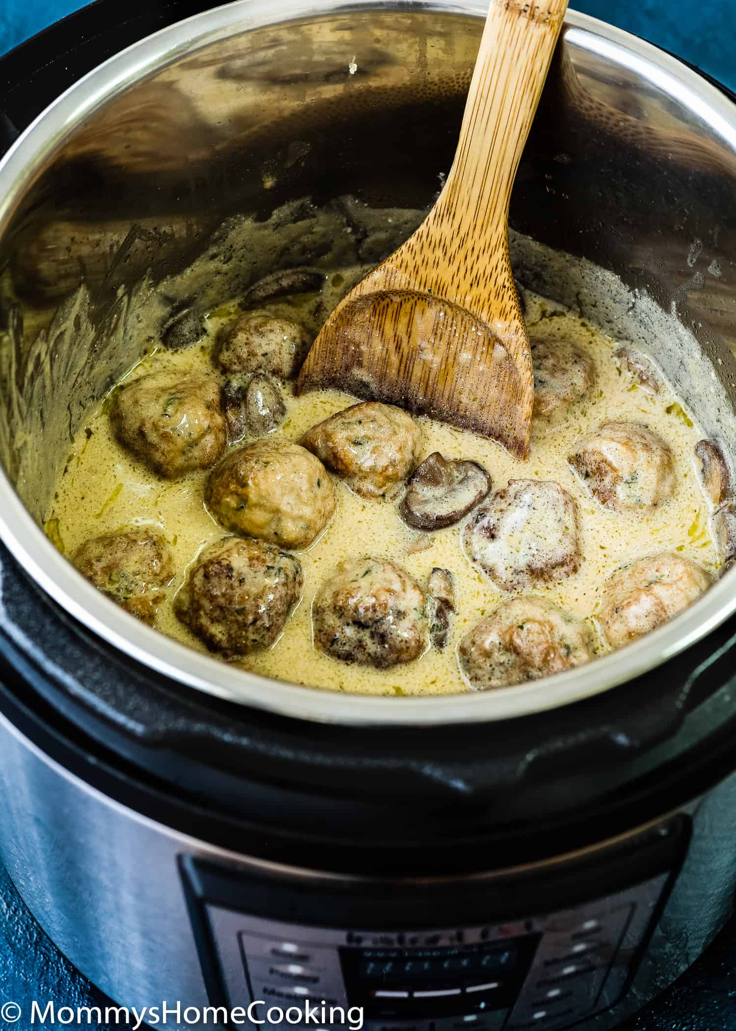 These Easy Instant Pot Stroganoff Meatballs are simply scrumptious! It takes only 30 minutes to make this family favorite dish. Made from scratch, NO canned stuff. https://mommyshomecooking.com