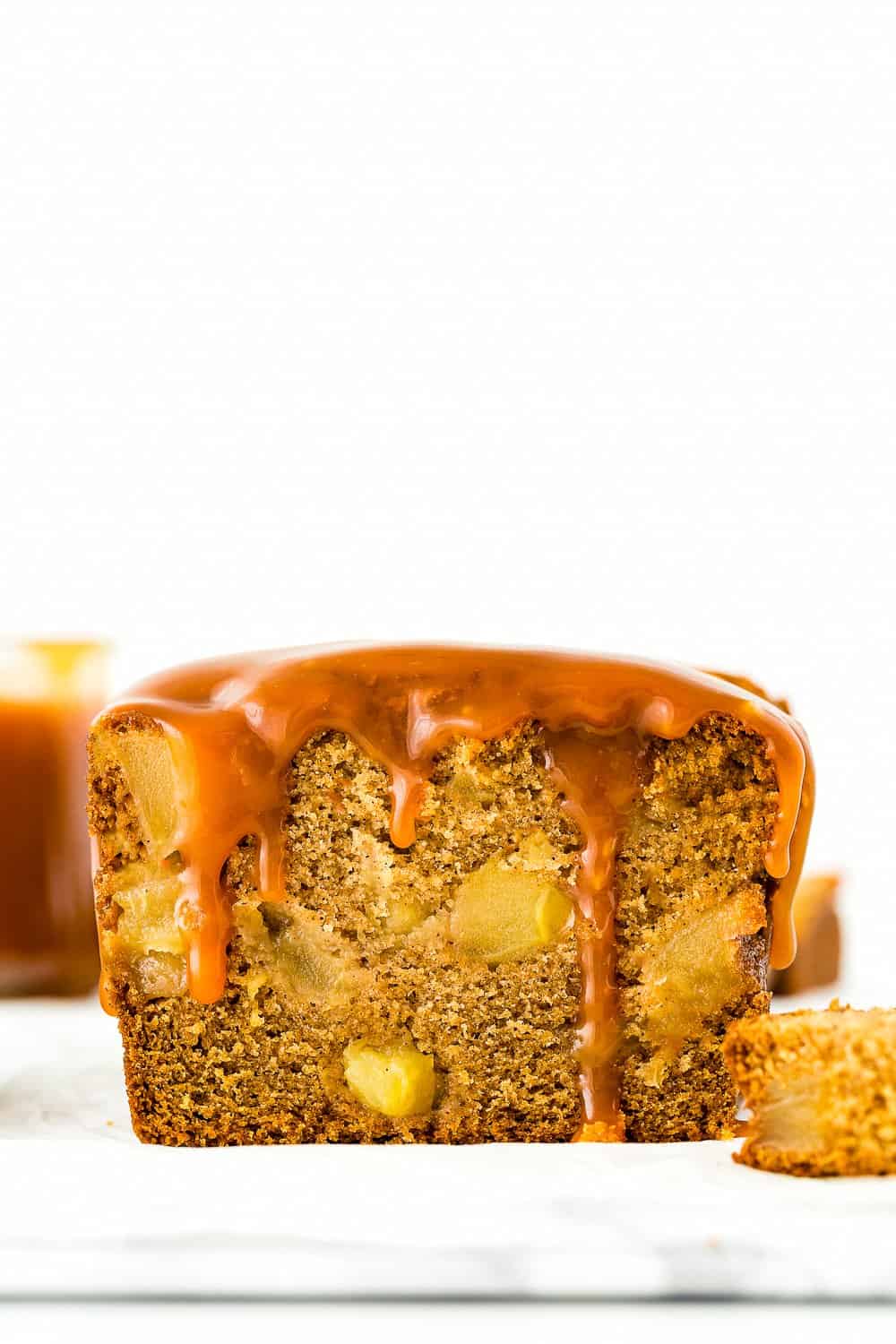 Eggless Caramel Glazed Apple Bread 1