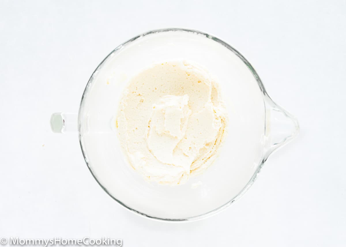 creamed butter and sugar in a mixing bowl.