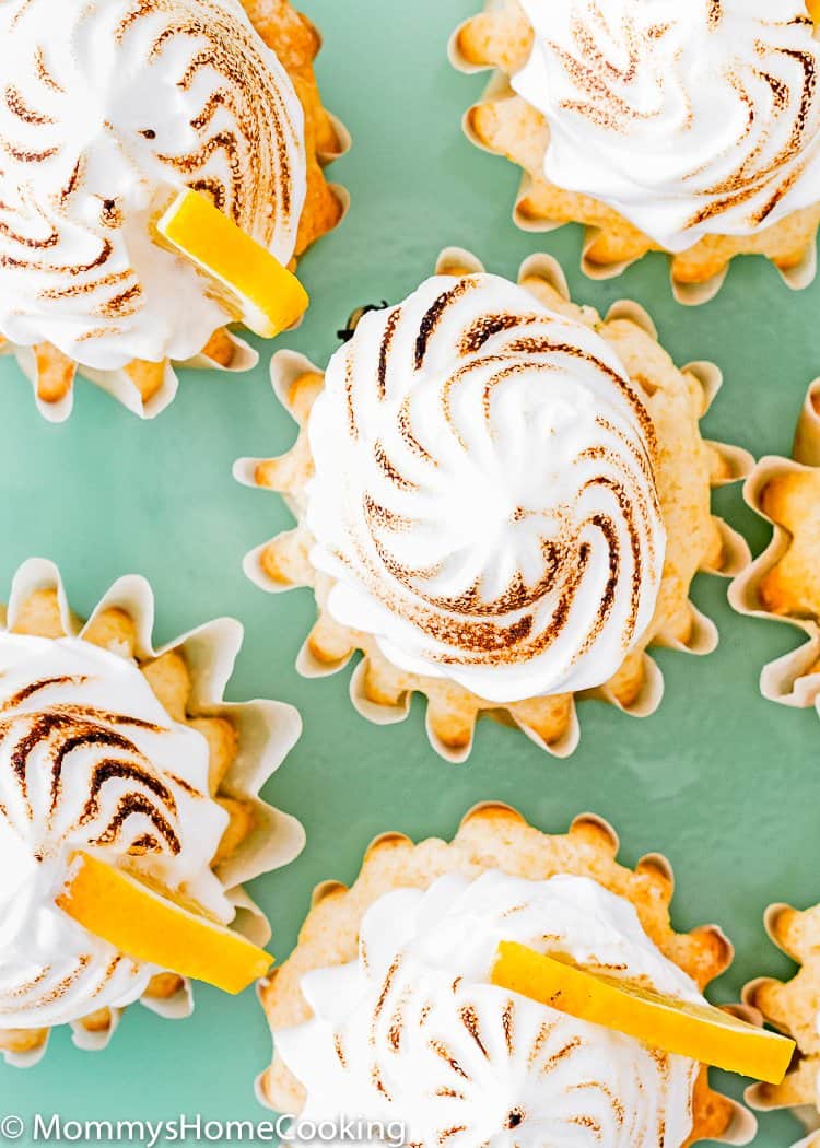 Eggless Lemon Meringue Cupcakes from the top