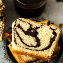 Eggless Marble Cake slices