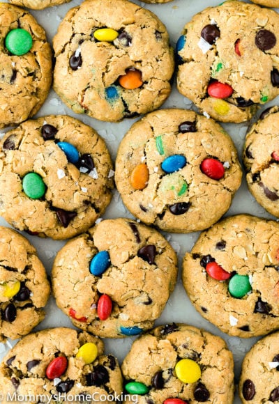 soft baked Eggless Monster Cookies