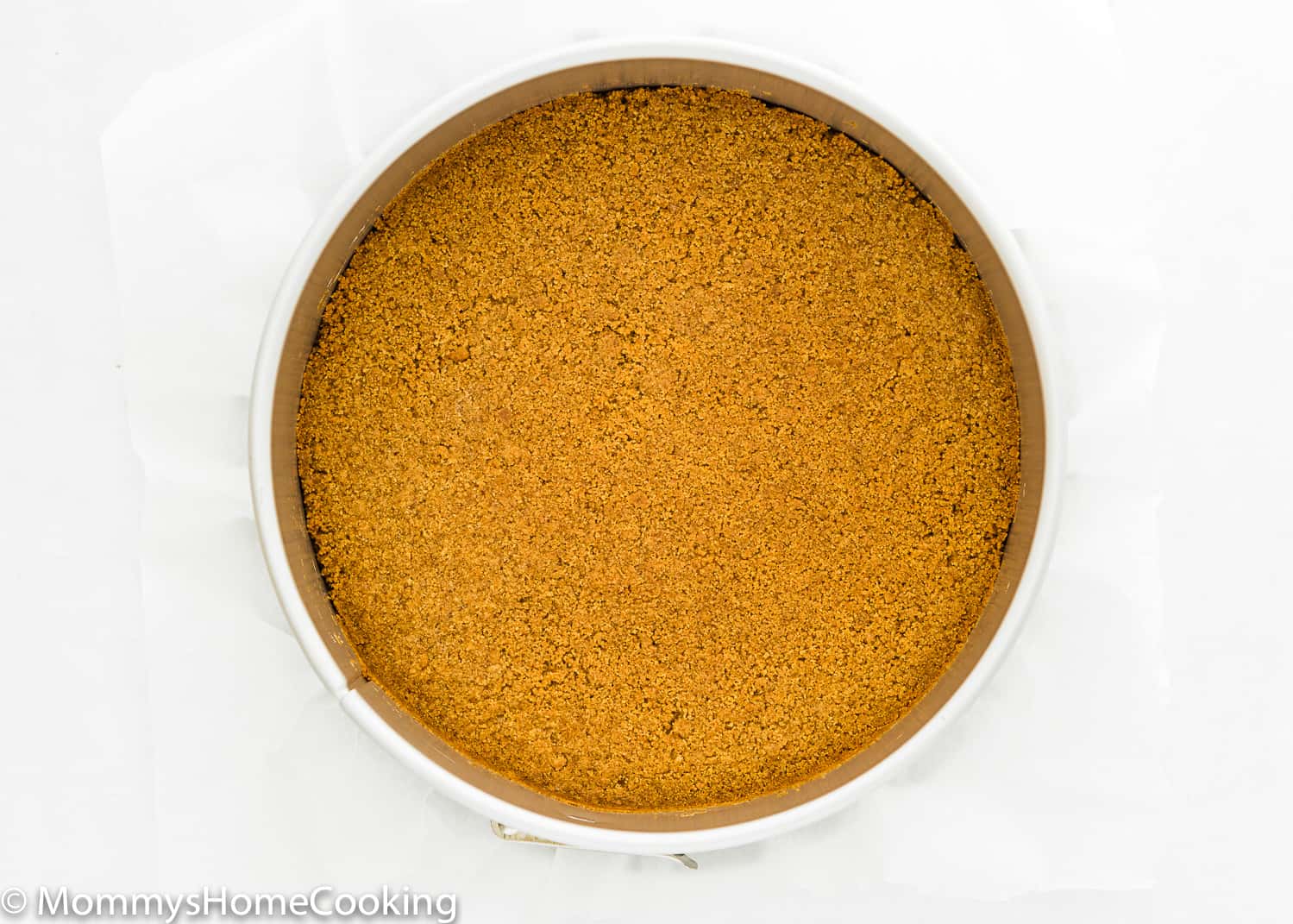 graham cracker crust in a springform pan.