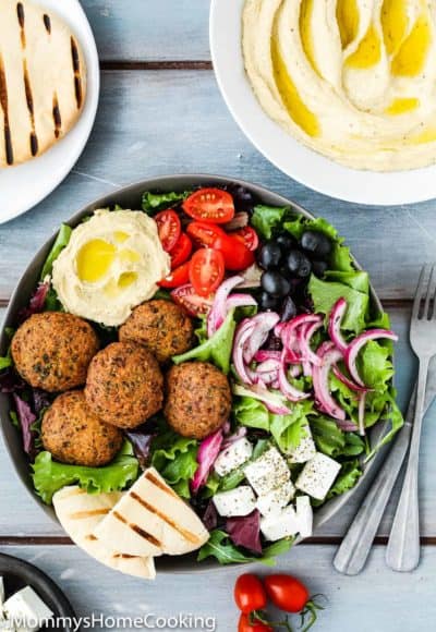 Falafel Salad Bowls with Mustard Hummus | Mommy's Home Cooking