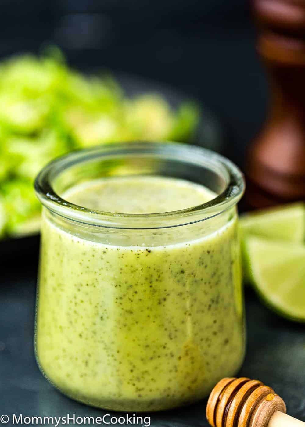 Green Onion Vinaigrette in a glass container 