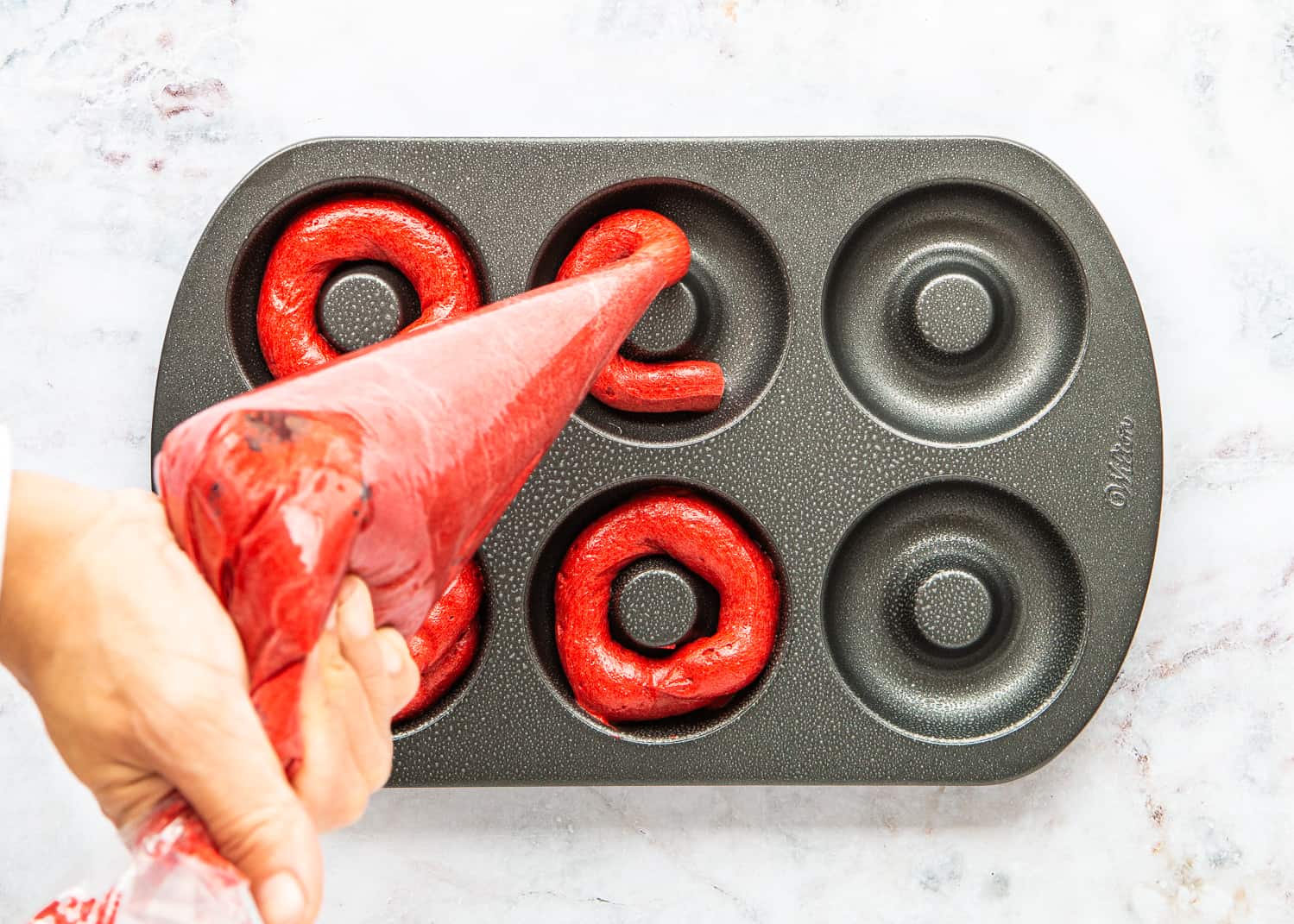 How to Make Easy Eggless Red Velvet Donuts step 7