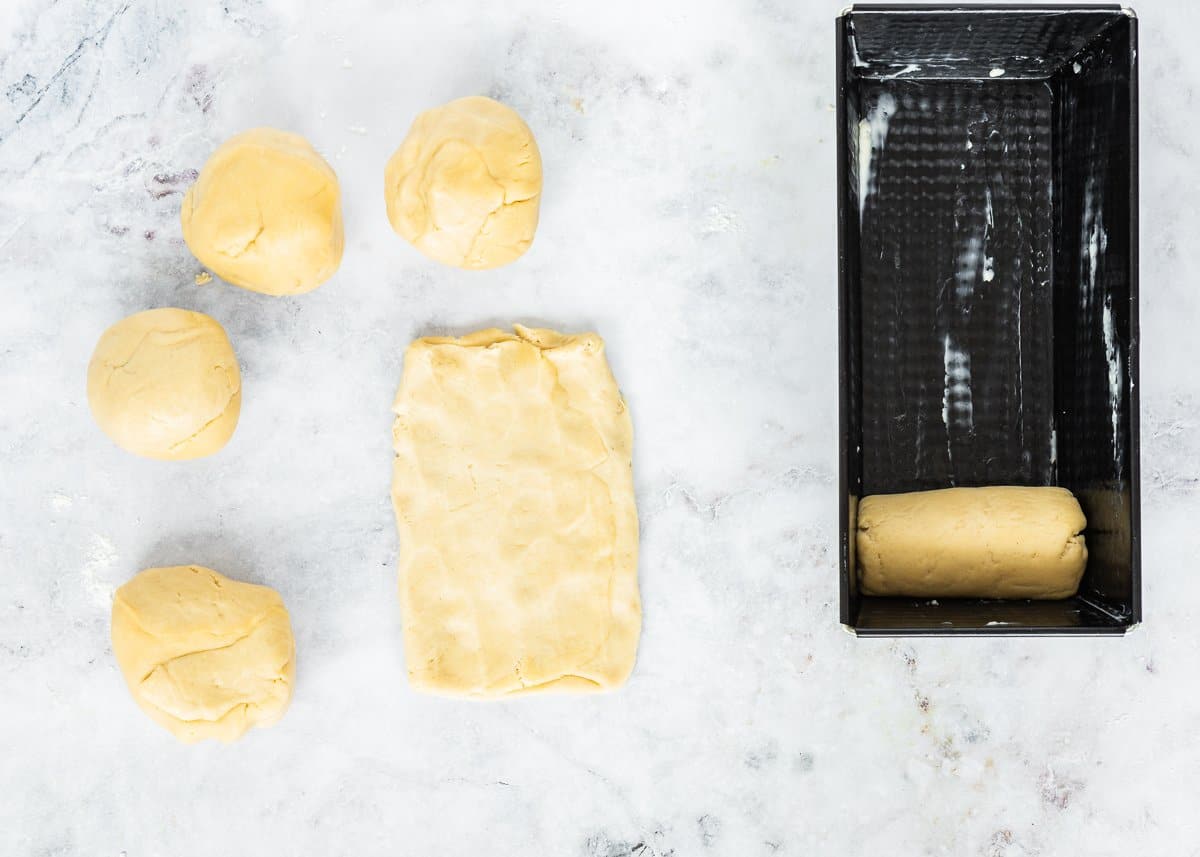 step 5 to make a letter fold egg-free brioche loaf. 