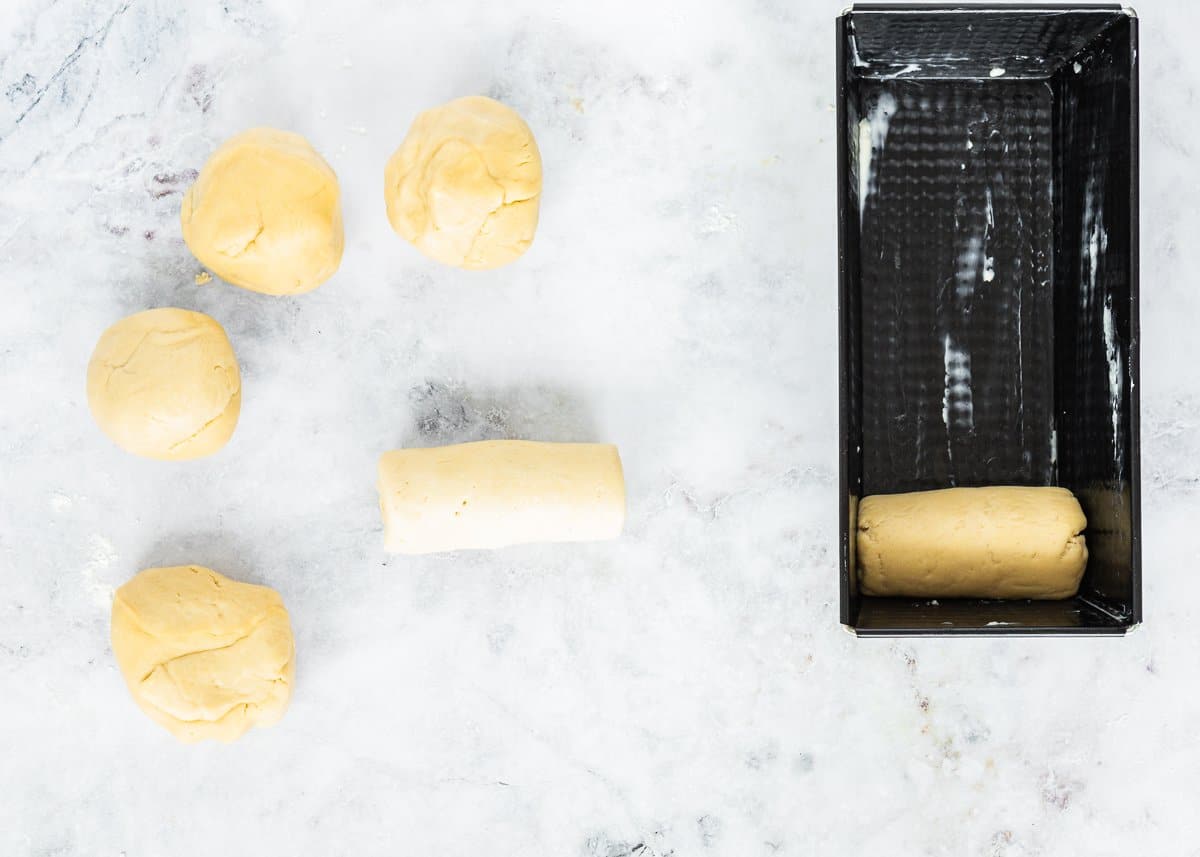 step 6 to make a letter fold egg-free brioche loaf. 