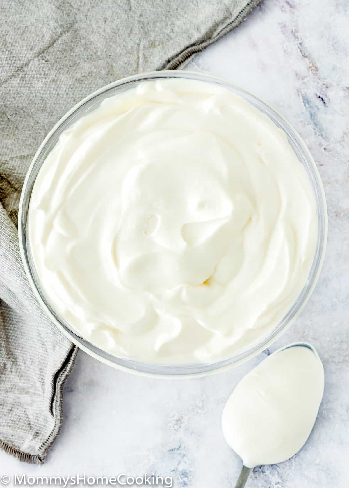 homemade sour cream in a bowl.