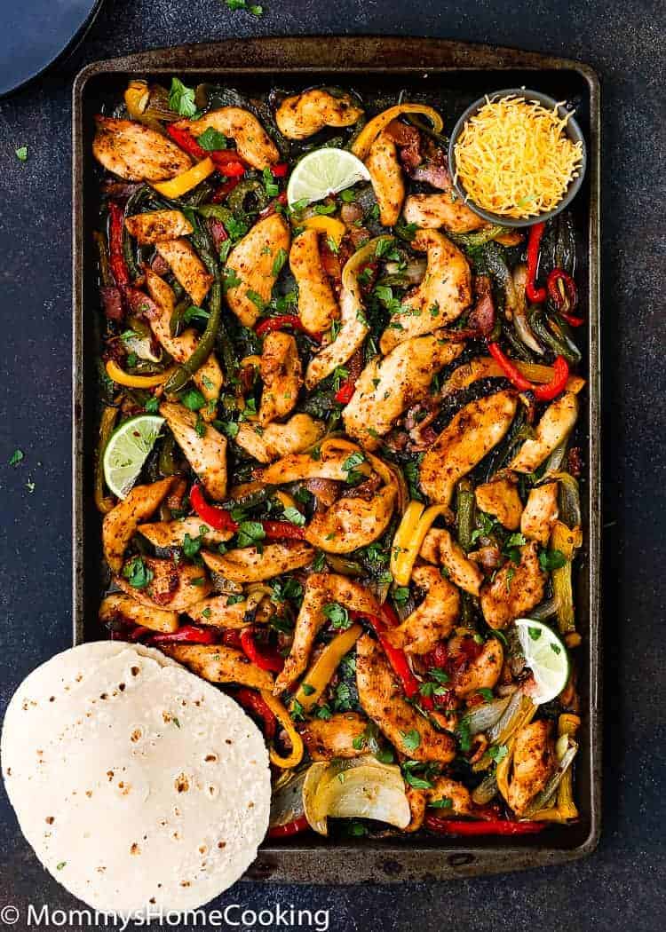This Sheet Pan Barbecue Bacon Chicken Fajitas is zesty, smoky and oh-so-welcome on a busy weeknight. Plus, it is happily mess-free. https://mommyshomecooking.com