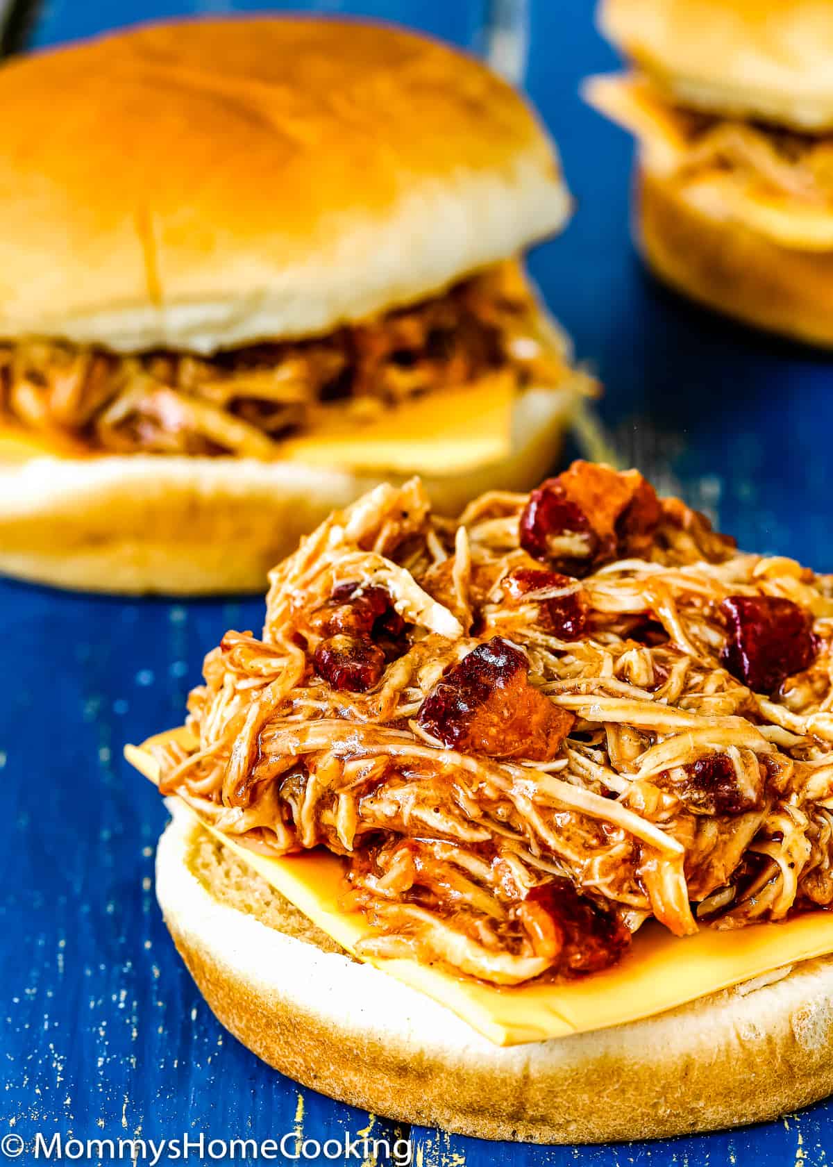 Pineapple Bacon Barbecue Chicken on a hamburger bun