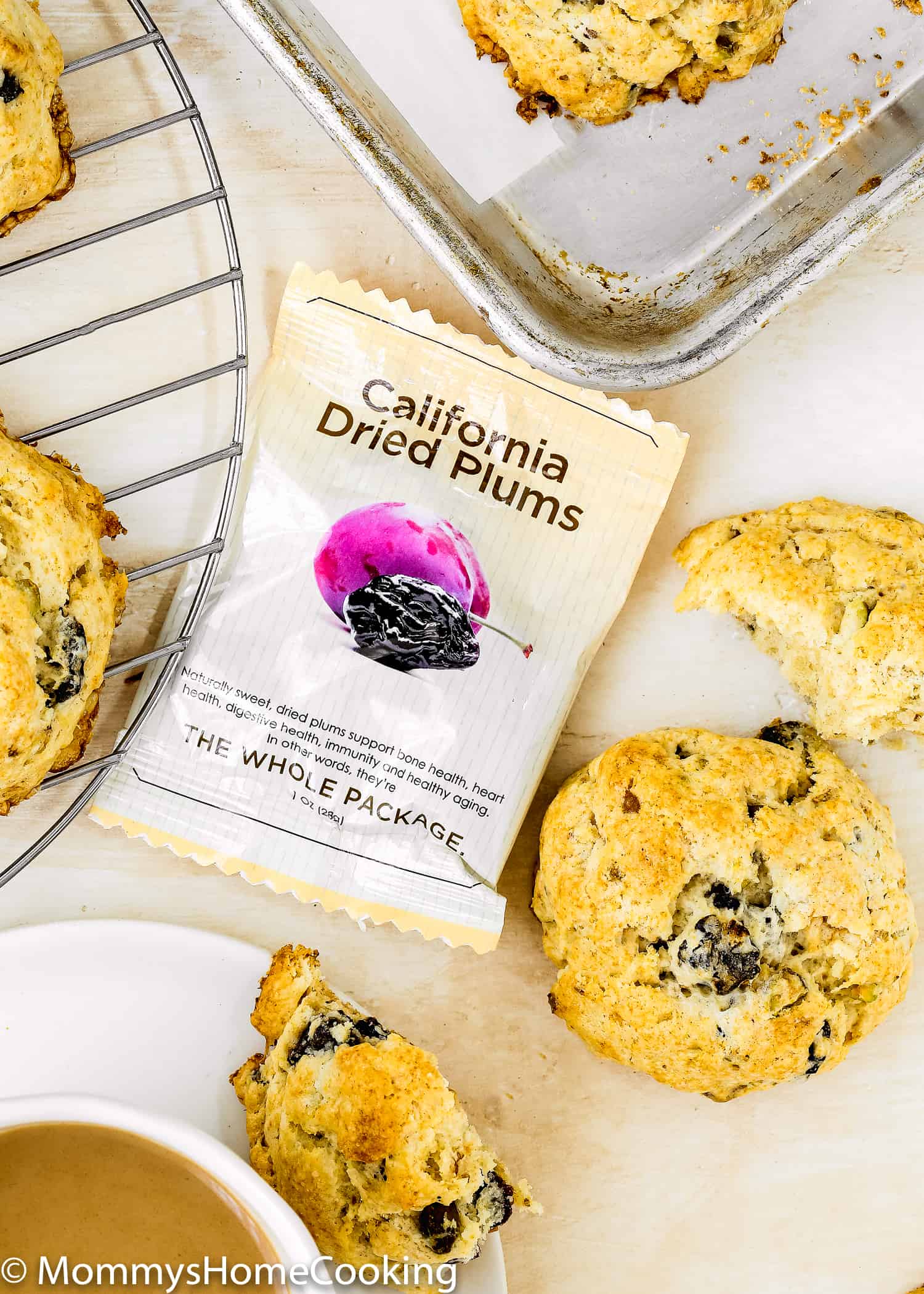 These Eggless Prune-Pistachio Scones are über buttery and flaky! Made from scratch with California prunes and pistachios, these scones make a delightful sweet treat for any occasion. They will be a big hit every time you make them. https://mommyshomecooking.com