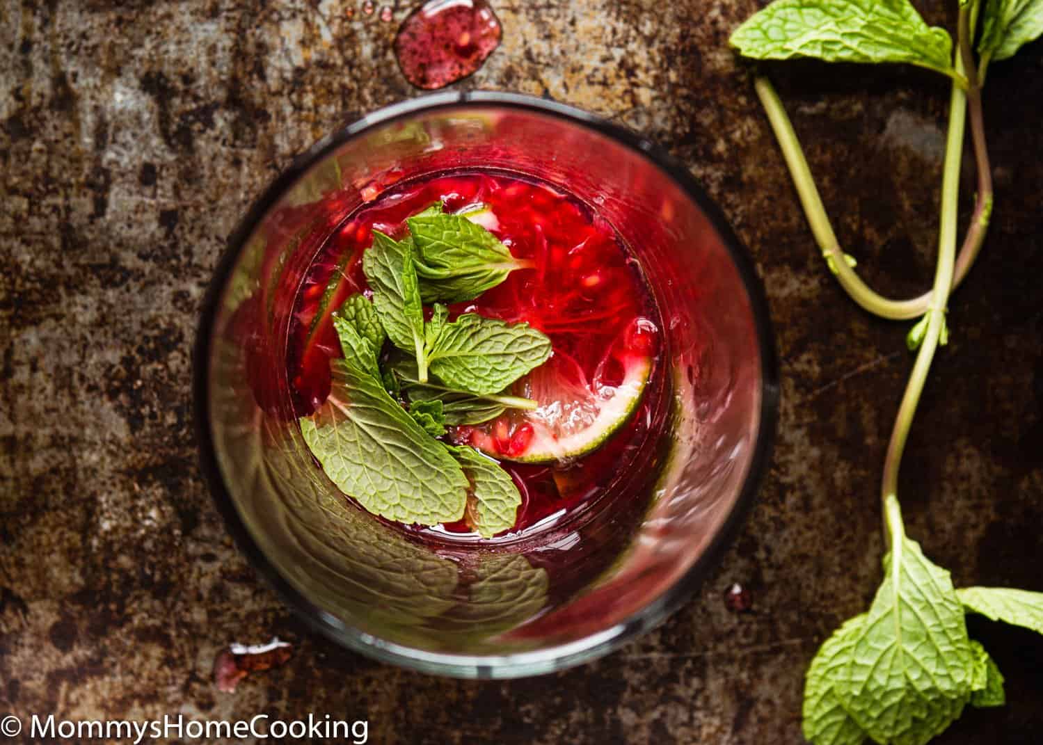 ingredients to make Raspberry Vodka Mojito in a glass