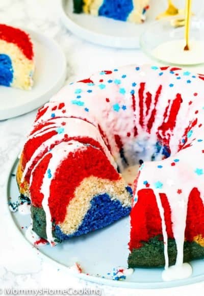 Red, White, and Blue Eggless Bundt Cake | Mommy's Home Cooking