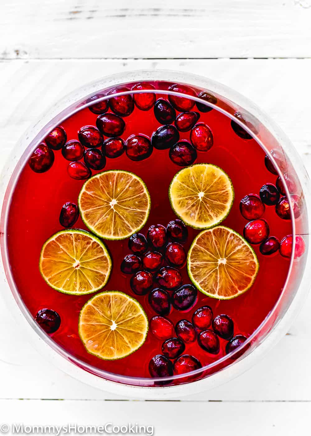 roasted cranberry margarita in a bowl punch