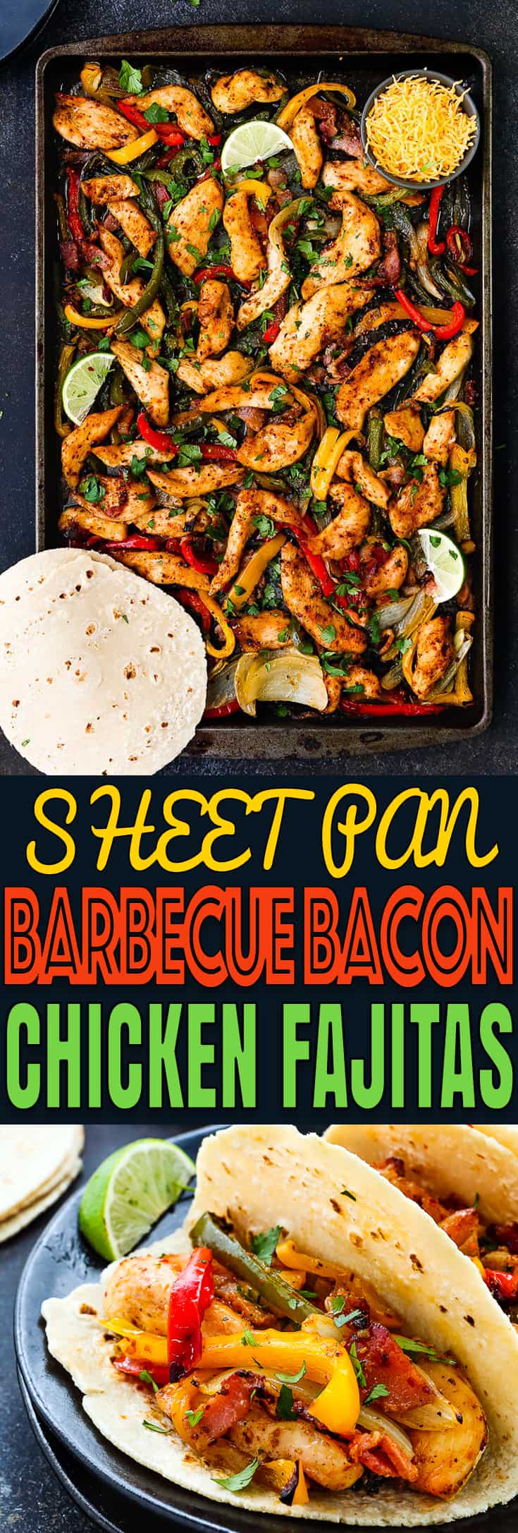 This Sheet Pan Barbecue Bacon Chicken Fajitas is zesty, smoky and oh-so-welcome on a busy weeknight. Plus, it is happily mess-free. https://mommyshomecooking.com