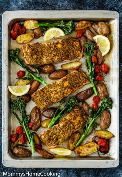 Sheet Pan Mustard Salmon Dinner | Mommy's Home Cooking