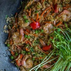 Shrimp and Sweet Peas Shoots Fried Rice | Mommyhood's Diary