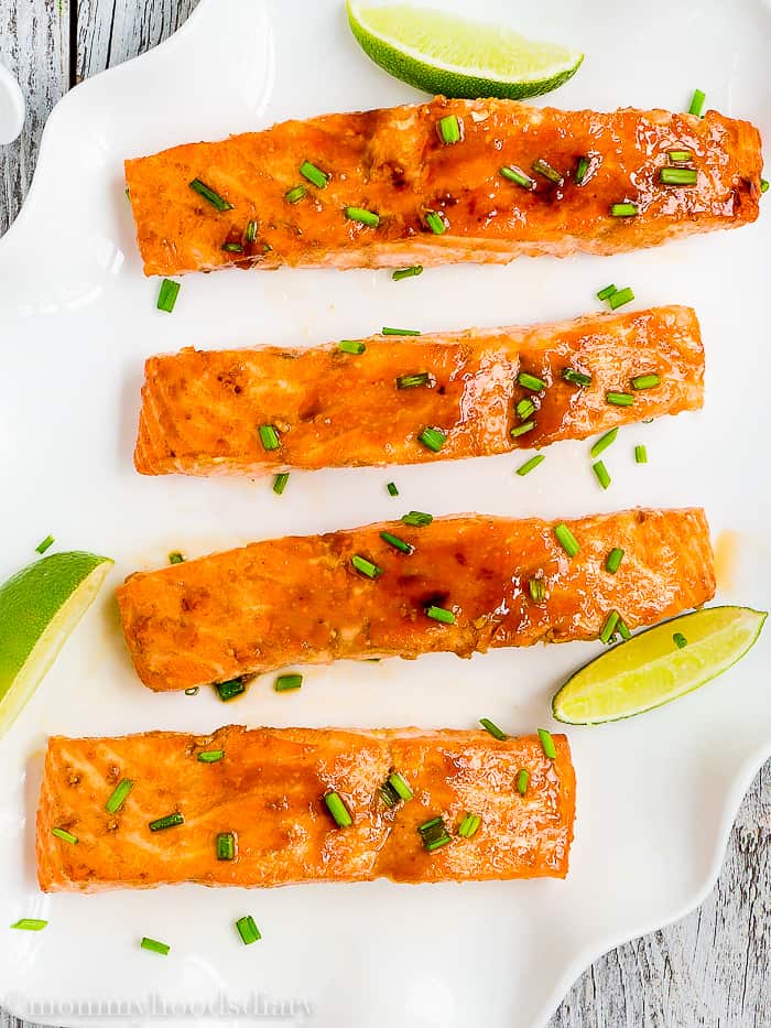 This easy 20-minute Skinny Glazed Salmon will soon be a favorite in your family table! It’s easy to make with only 5 ingredients. https://mommyshomecooking.com