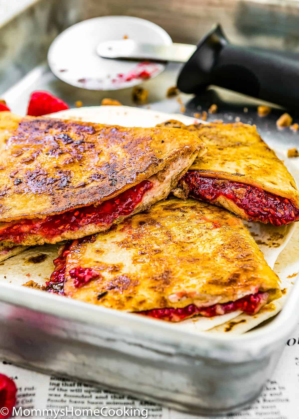 sweet quesadillas with caramelized crust