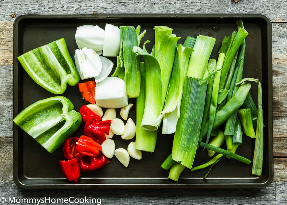 Veggies needed to make Venezuelan caldo.